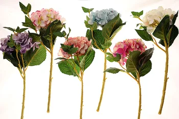48 Cm De Înaltă Calitate Simulare Hortensie Artificiale Flori Matase Flori False Home Decor Nunta Desktop Layout Magazin Fereastra Show