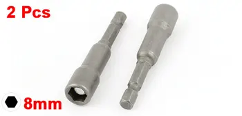 UXCELL 2 Buc 8 mm Hex Nut Driver Set Socket Magnet Cap Burghiu Instrument de 13 x 65 mm Dimensiune de Vânzare Fierbinte