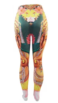 JIGERJOGER Gros de Iarna tesatura Egipt stil Indian Galben Elefant Jambiere Noi Plus dimensiune XL Femei Atletice Yoga pantaloni de antrenament