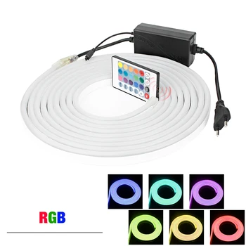 1M-20M Neon Flexibil Led Strip 220V Impermeabil RGB Banda de Partid Decor Benzi cu Led-uri Diodă emițătoare de Lumină Alb Cald/Alb/Rosu/Verde/Albastru/Roz