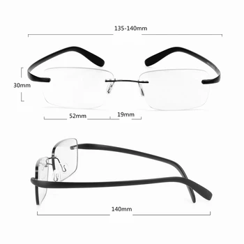 Titan Tranziție ochelari de Soare Photochromism Ochelari de Citit Bărbați Hipermetropie cu Dioptrii Prezbiopie Rimles ochelari Ochelari
