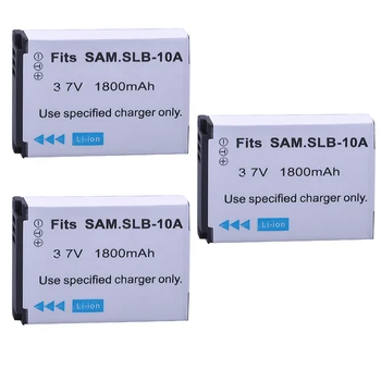 3Pcs 1800mAh SLB-10A SLB 10A, SLB10A Baterii aparat de Fotografiat pentru SAMSUNG HMX-U10 HMX-U100 SL720 SL310W SL820 HZ15W HZ10W ES60