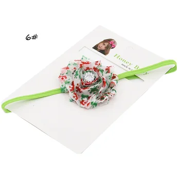 30pcs Ponosit sifon Rozeta Flori cu bandă de susținere Roșu Alb Verde de Crăciun arcuri de par Nou-născut de păr accesorii Foto Prop