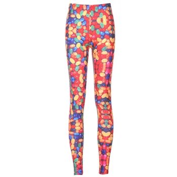 Jambiere de Moda pentru Femei de vânzare Fierbinte Jambiere Colorate bomboane de imprimare Digitală pantaloni Show Jeggings Slim Plus dimensiune