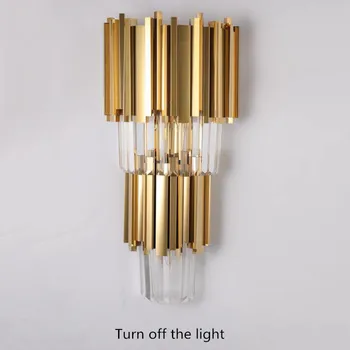 Noul design de lux cristal lampă de perete luciu de aur aplicatiile de prindere pe perete casa moderna LED lampă de perete