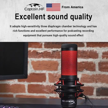 NE Căpitanul Independent Microfon cu Built-In de Șoc Montare – Hyper X QuadCast, Microfon pentru Fanioane, Creatorii de Conținut, și Jucătorii