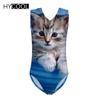 HYCOOL costum de Baie Copii Fete Pisica Minunat pentru Copii Costume de baie dintr-O bucata de Costume de Bandaj Copil 3-14 Ani Costum de Înot în 2020