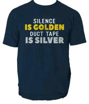 Tăcerea E de Aur Bandă Adezivă Este de Argint 167 Mens T Shirt Motto Sloganul S-3Xl