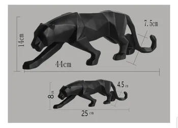 Noi 2020 Leopard Statuie Figurine Abstracte Moderne Stil Geometric Rășină Pantera Animale Mari Ornament Decor Acasă Accesorii