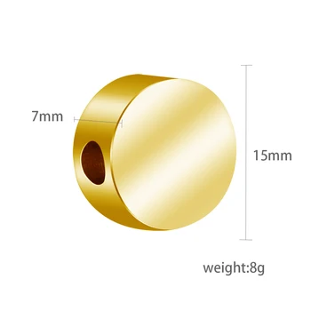MYLONGINGCHARM gratuit gravura logo-ul sau design-50buc-personalizate Margele 15mm Margele Rotunde Brățară Farmecul Margele-dimensiune orificiu 4mm