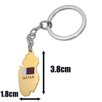 Zkd Qatar harta Qatar steag național din oțel inoxidabil cheie lanț cheie inel