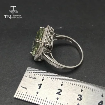 TBJ,verde natural ametist 7.5 ct Inel de piatră prețioasă în 925 de bijuterii de argint pentru femei ca aniversarea ziua îndrăgostiților cadou
