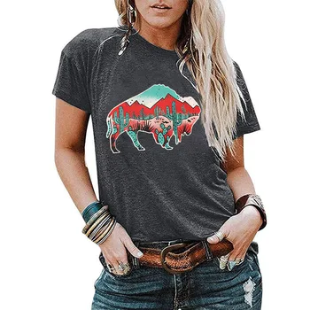 NCLAGEN 2020 Femei Cactus Model Imprimat Gât Rotund cu Maneci Scurte T-shirt Graphic Tee Vintage Estetice Haine Omighty Vrac
