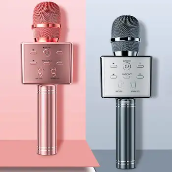 Wireless Bluetooth Microfon Karaoke din Aliaj de Aluminiu Portabil Multifuncțional 3 mai Tare Difuzoare de 15W Player Voce Schimbătoare 2020