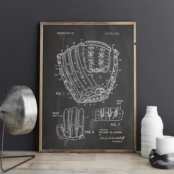 Mănușă de Baseball brevet, Baseball arta de perete , postere, decor sala,print vintage,plan, idee de cadou, Sport Decoratiuni de perete