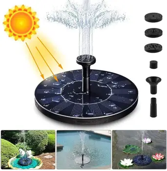 6 Modele de Pulverizare 1.5 W Pompa Fantana Solare Alimentate Solar, Baie de Pasăre Fântâni în Picioare Plutitoare pentru Păsări Iaz Grădină cu Piscină în Curte