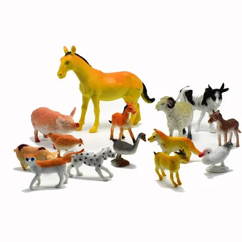 14pcs/set PVC Modelare Animale de Fermă Mare, Cal, Rață, Porc de Câine de Desene animate Anime Figura Ornamente Creative Figma Păpuși Cadou pentru Copii