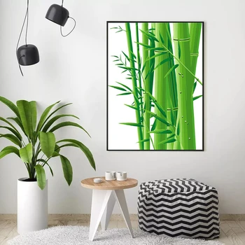 HUACAN de Colorat Cu Numere de Plante DIY de Mână Pictat Pictura De Numere Încă de Viață de Bambus Cadou Home Decor de Perete de Arta