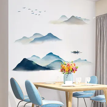 Noul stil Chinezesc autocolant de perete de arta pictura de cerneală perete camera de zi dormitor decor camera de studiu decor acasă autoadezive autocolante