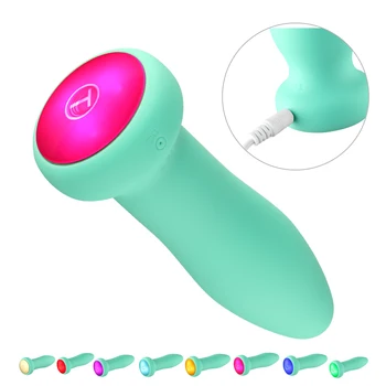 LED-uri Colorate Silicon Anal Plug Vibrator Stimulator Clitoris G-Spot Vibratoare Vibrator Negru Masturbator Jucarie Sexuala pentru Barbati Femei Magazin