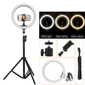 10inch LED-uri de Lumină Inel Trepied Port USB Telefon Camera Foto Selfie Live de Stand Lumina Reglare fără Trepte Pentru difuzarea Umple de Lumină