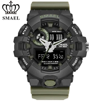 SMAEL Brand Ceas barbati Sport de Moda Analog Cuarț Ceas Casual Digital cu LED-uri Ceasuri Bărbați Impermeabil Ceas Militar de sex Masculin Relogio