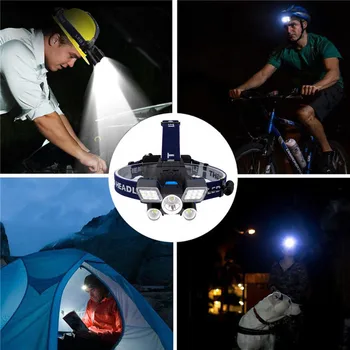 Far 13000LM mai Strălucitoare 21 de LED-uri 9 Moduri de Cap Lampa USB rezistent la apa Muncă Faruri Pălărie Tare de Camping Drumetii de Vânătoare în aer Liber