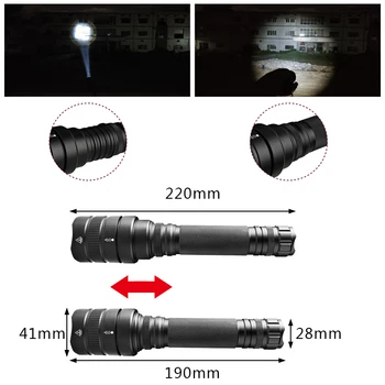 Litwod Z15 50000lm XHP70.2 Puternic lanterna Tactice LED lanterna Lanterna Zoom Lanterna Folosi 2*18650 Baterie de camping 5 modul de