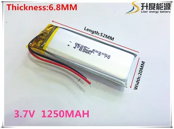 Dimensiunea 682052 3.7 V, 1250 mah Litiu-polimer Baterie Cu Bord de Protecție Pentru GPS Tablet PC Produse Digitale
