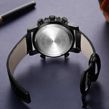 KAT-WACH Bărbați Dual Display Ceas Barbati Sport din Piele Ceasuri pentru Bărbați Cuarț LED Ceas Digital Impermeabil Militare Încheietura Ceas