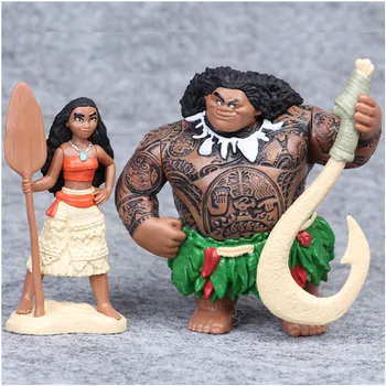 Disney 6pcs/set de 6-12cm Film de Desene animate Vaiana Printesa Moana Maui Șef Tui Tala Heihei Pua Acțiune Figura Decorare Jucării Pentru Copii