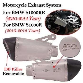 60MM Pentru BMW S1000 S1000R s 1000 rr Motocicleta Țeavă de Eșapament Sistem de Modificat Toba Moto de Evacuare cu Laser Detasabil DB Killer anti-Alunecare Pe