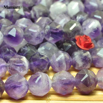 Mamiam Naturale A+ Violet Ametist Violet de Cuart Cristal de Diamant Margele Fatetate 7.5 mm Piatra DIY Brățară Colier Bijuterii de Luare