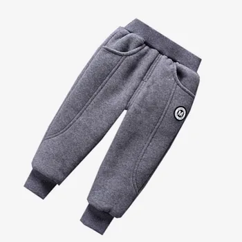 2019 vânzare Fierbinte Copil de iarna baieti pantaloni cald Copilul nou casual litere eticheta gros de catifea pantaloni pentru baieti de 1-5 ani !