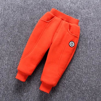 2019 vânzare Fierbinte Copil de iarna baieti pantaloni cald Copilul nou casual litere eticheta gros de catifea pantaloni pentru baieti de 1-5 ani !