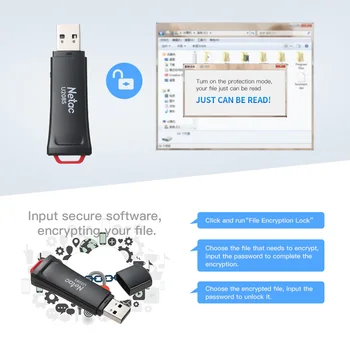 Netac Scrie Proteja USB Flash Drive 8GB 16GB USB 2.0 Pen Drive 32GB 64GB USB 3.0 Pendrives Memory Stick Disk Pentru Laptop