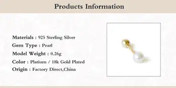 Aide 2021 Ultima Moda Cercei Stud Pentru Femei Doamnelor Cadou Argint 925 Pendientes De Lux Pearl Filet Piercing