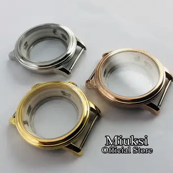 Miuksi 40mm argint/aur/aur roz/ safir de sticlă ceasul caz, se potrivesc ETA 2836,Miyota 8205/8215/821A/82series circulație