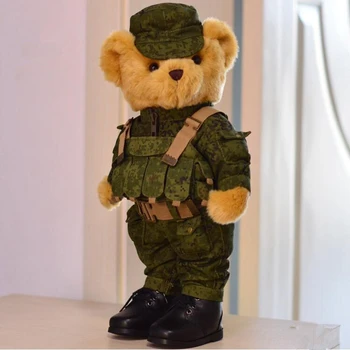 38cm Creative Teddy Bear Uniformă Militară urs Comun mobile moale jucărie de Pluș Urs Soldat Animale Împăiate Copii ziua de jucărie