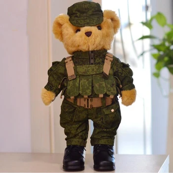 38cm Creative Teddy Bear Uniformă Militară urs Comun mobile moale jucărie de Pluș Urs Soldat Animale Împăiate Copii ziua de jucărie