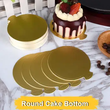 100 buc Mini Tort Placi Mici, Rotunde de Aur Tort Mousse de Carton Set de Tort Cupcake Bază Desert Afișează Tava
