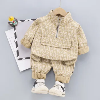 Moda pentru Copii Haine Toamna Copii Fete Haine Baieti Scrisoare Sacou Casual Pantaloni 2 buc/Seturi Copilul de Sport Costume Copii Costume