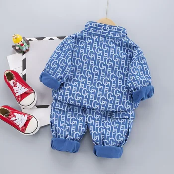 Moda pentru Copii Haine Toamna Copii Fete Haine Baieti Scrisoare Sacou Casual Pantaloni 2 buc/Seturi Copilul de Sport Costume Copii Costume
