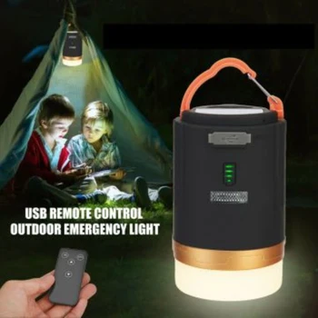 În aer liber LED-uri Puternice de Lumină Lampă de Camping de Urgență Piața de Noapte Lumina Built-in Baterie de Control de la Distanță Comutator de Lumini Cu Magnet