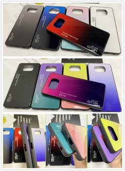 Pentru Xiaomi Mi Poco X3 NFC Caz Sticlă Călită Silicon Moale Bara de protectie Telefon Acoperă Pentru PocoPhone Poco F2 Pro Redmi Nota 9 Pro