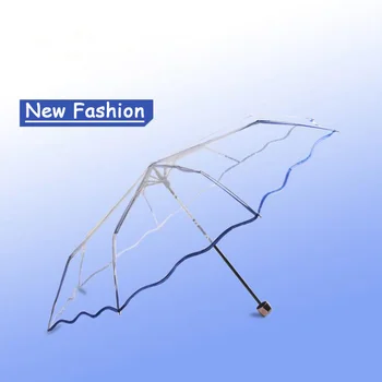 TECHOME Nou Elegant Proaspete Umbrelă Transparentă Trei Ori Umbrelă Umbrelă Transparentă Creative Pliere Umbrela Automata