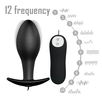 Negru Butt Plug Anal Vibrator Pentru Om De Sex Masculin Masturbator 12 Frecvență De Control De La Distanță Penis Artificial Vibratoare Analsex Jucarii Sexuale Pentru Bărbat Gay