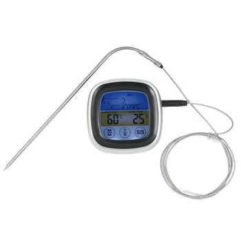 Digital Termometru de Carne Cuptor Colorate Touchscreen Instant Citit Sonda de Bucătărie, GRĂTAR de Gătit Termometru cu Cronometru Funcția de Alertă