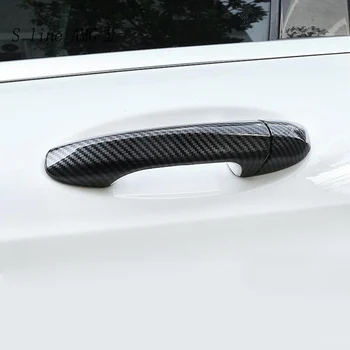Styling auto din fibra de Carbon Ușa Exterioară Castron se Ocupe de Autocolante Acoperă Garnitura Pentru Mercedes-Benz C E GLC Class W213 W205 X253 Accesorii