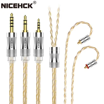 NICEHCK C8s-1 8 Core Argint Placat cu Cupru Căști Audio Cablu 3.5 mm/2,5 mm/4.4 mm MMCX/NX7/QDC/0.78 2Pin pentru DB3 C16 ASX ZAX